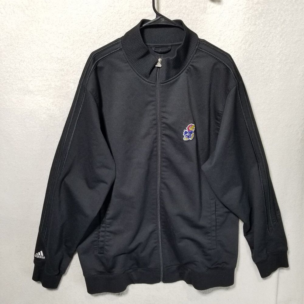 Adidas Track Jacket Men XXL Black On Black Full Zip Kentucky University SEE MEAS - Picture 9 of 16